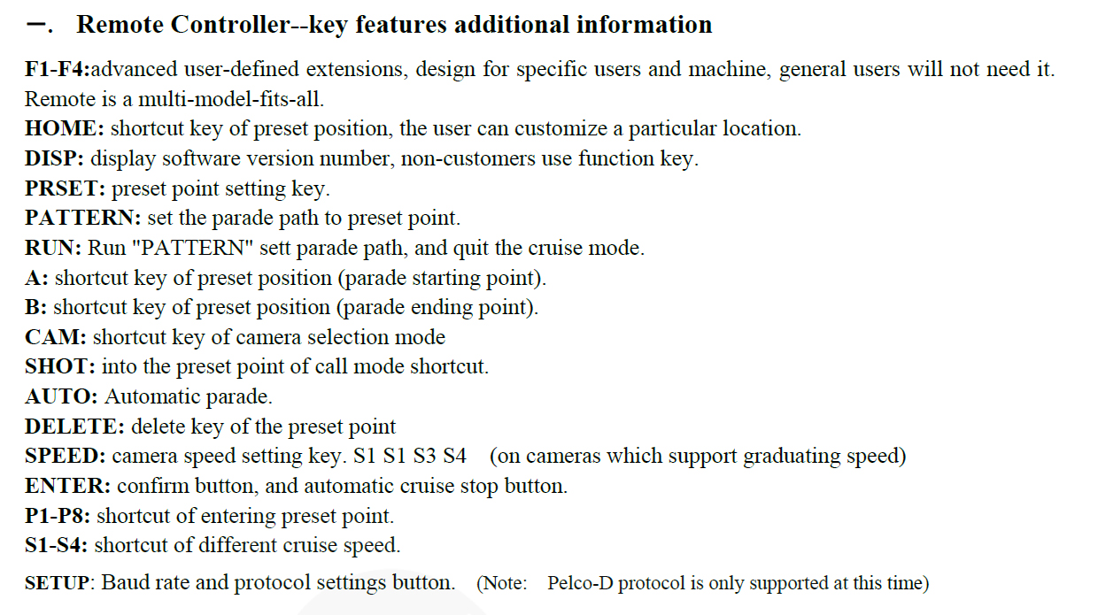 Manual Control PTZ